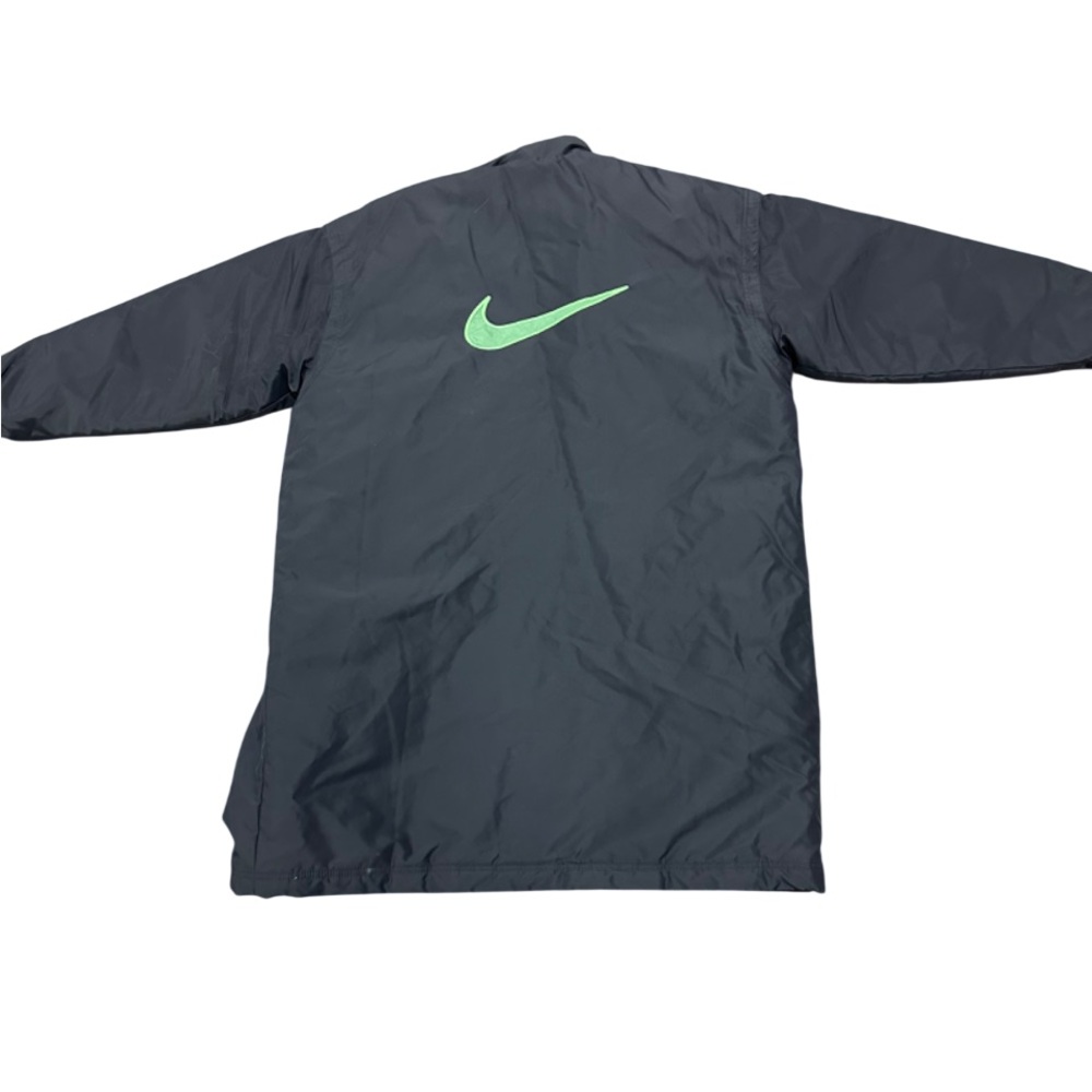 RARE 90’s Nike Vintage Black Reversible Long Parka Jacket Green Logo Red Tag
